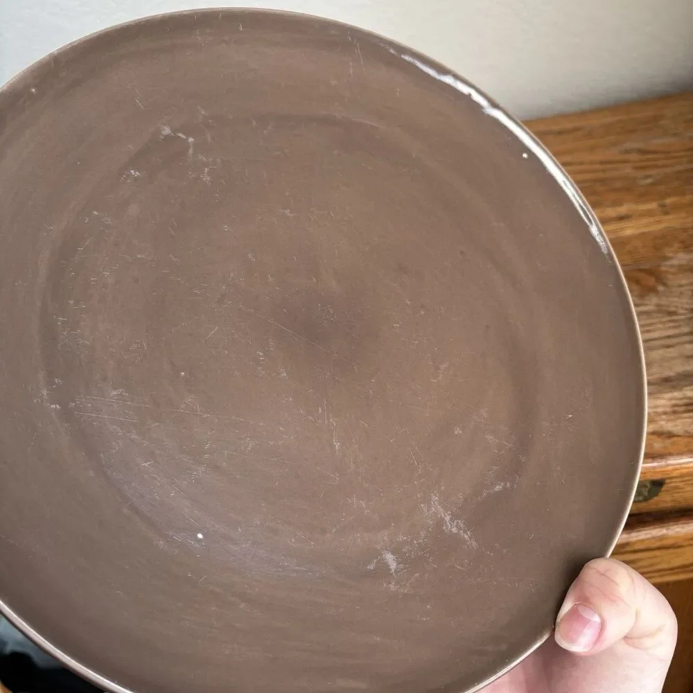 3 Pottery Barn Studio Barbara Eigen Dinner Plates 10” Cocoa Brown
